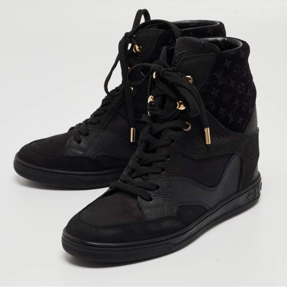 Louis Vuitton Black Monogram High-Top Sneakers